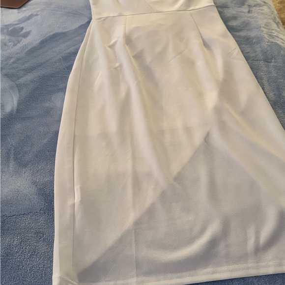 PrettyGarden Cream Asymmetrical Wrap Pencil Skirt Women’s Small NWT Midi - Picture 6 of 12